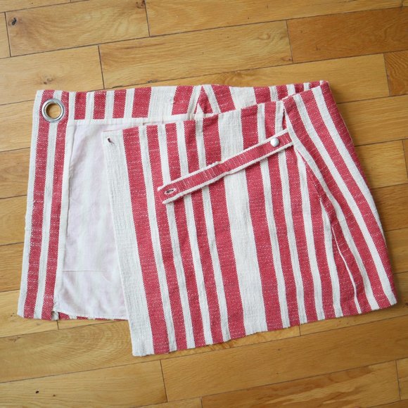 Free People It's a Wrap Striped Mini Skirt, Size Small - Picture 10 of 16